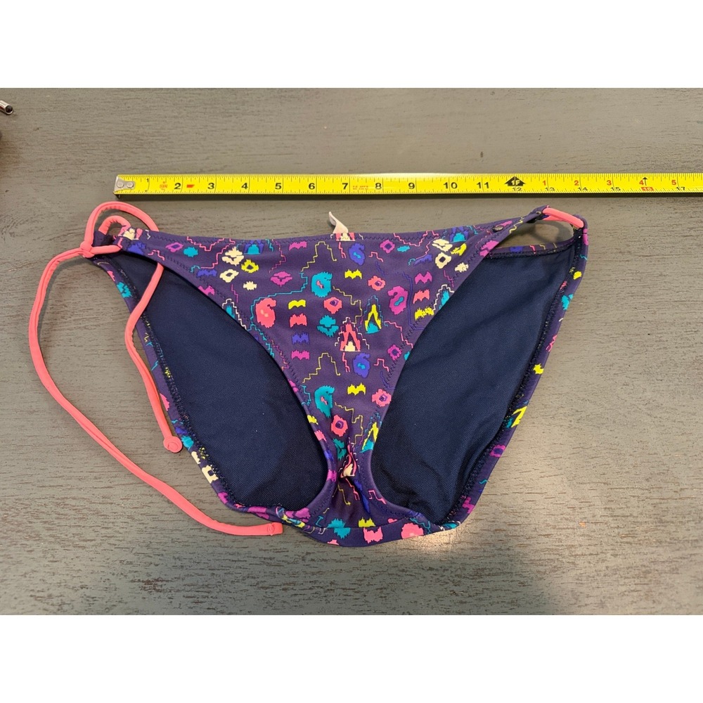 American Eagle Purple Geometric Print Side Tie Bikini Bottom Womens Medium